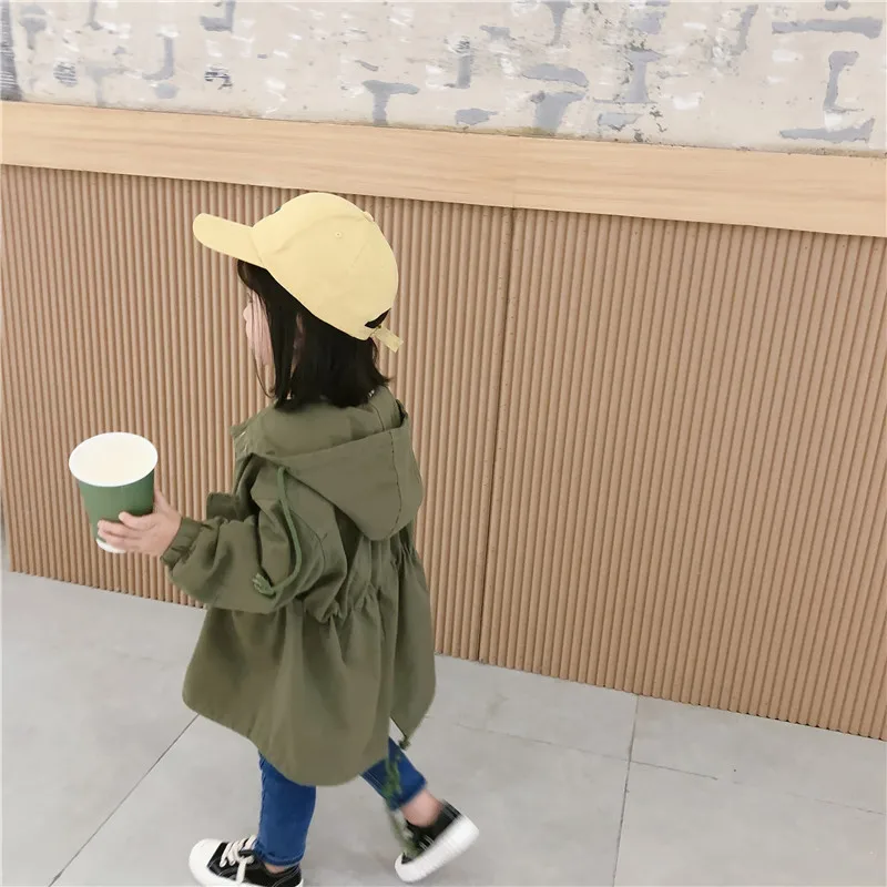 Осень 2019 новый детский Повседневный хлопковый плащ с длинными рукавами для