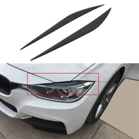 2pcs headlight eyebrow eyelid cover trim for bmw 3 series f30 2013 2017 abs carbon fiber auto replacement part
