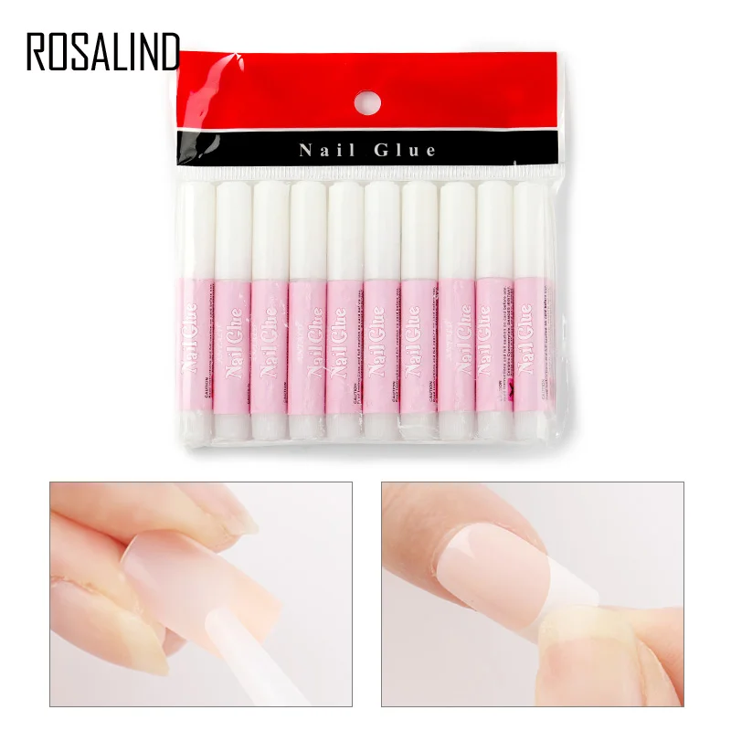 

ROSALIND 10PCS/LOT Nails Glue Nail Art Glue For Rhinestones False Art Decorations Tips Acrylic Glue Nail Accessories 2g