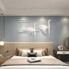 Влюбленный лебедь, акриловые зеркальные наклейки на стену, домашний декор, украшение на стену для свадебной комнаты, наклейки на стену для телевизора, сделай сам, толщина 2 мм