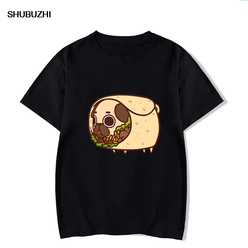 Футболка Puglie Burrito Pug с принтом в стиле хип хоп Мужская Уличная одежда модные топы