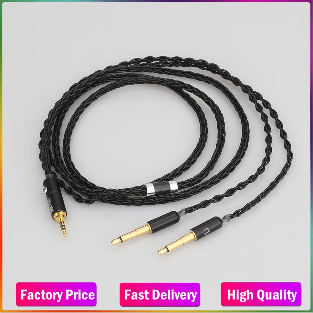 

Audiocrast 8 Cores 2.5/3.5mm/4.4mm Balanced Upgrade Cable for Meze 99 Classics T1P T5P t1 d8000 MDR-Z7 D600 D7100 Headphone