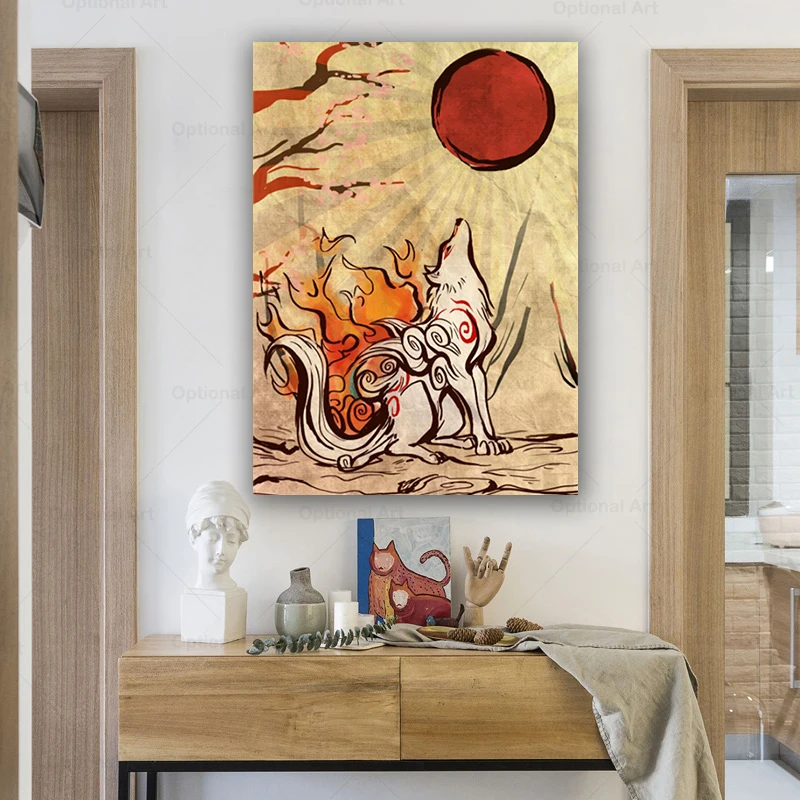 Художественный постер Okami холст настенная живопись Декор картины спальня