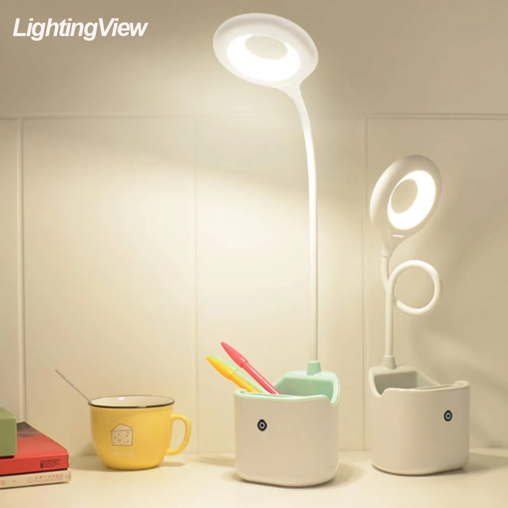 Перезаряжаемый держатель ручки светодиодный настольная лампа Гибкая Настольная
