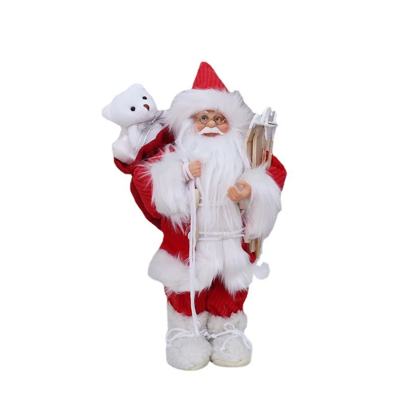 

New Year 2022 Christmas Decorations Height 30cm Santa Claus doll kids gifts Christmas Ornaments Navidad Chirstmas Decor For Home