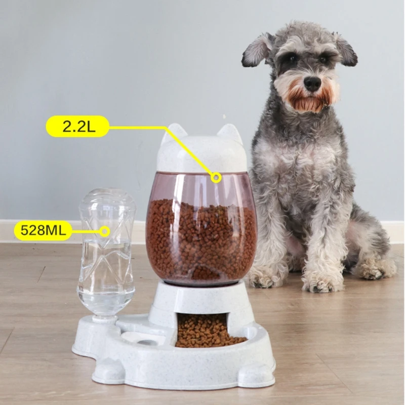 

Cat Water Feeding Pet Feeder Double Bowl Dog Drinking Water Bottle Kitten Slow