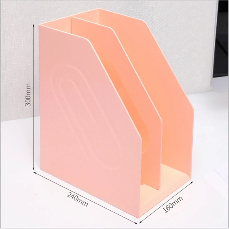 

azine Book Holder Plastic Bookshelf Paper Document File Organizer Rack Desktop Storage Box for School Stationery