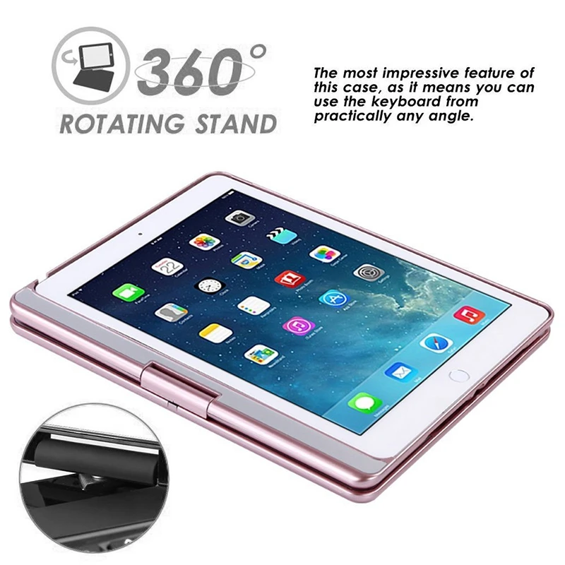 

Bluetooth Keyboard Case 360 Degree with 7 Colors Backlight Tablet Keyboard Case for iPad 9.7/Pro 9.7/Air1/Air2