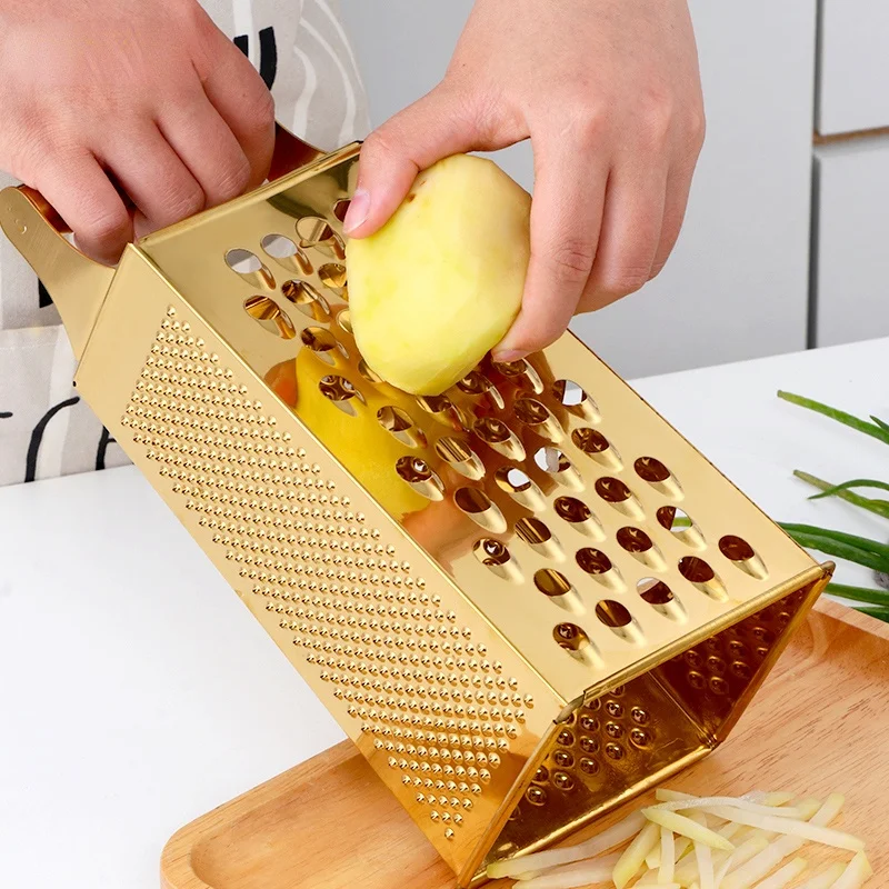 

4 Sides Garlic Peeler Potato Vegetable Slicer Knife Ginger Melon Multifunctional Cucumber Stainless Steel Box Utensils