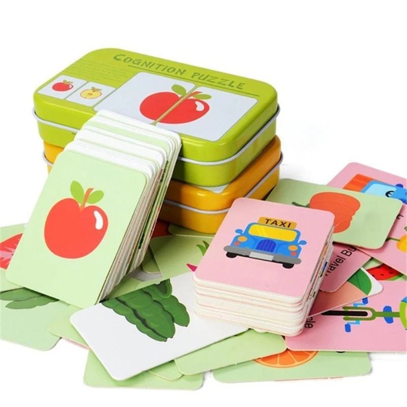 

New kids Education Fun English Word Pocket Flash Card Baby Learning Educational English Table Game Children Puzzle Toys