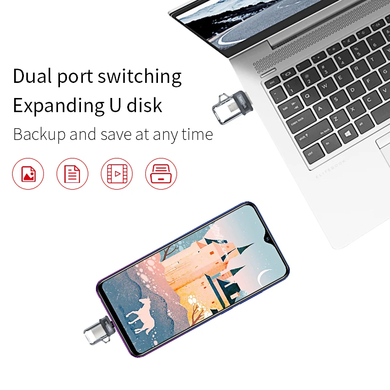 Оригинальный SanDisk USB флеш-накопитель sdd3 USB3.0 32 ГБ 128 64 16 двойной OTG экстремально