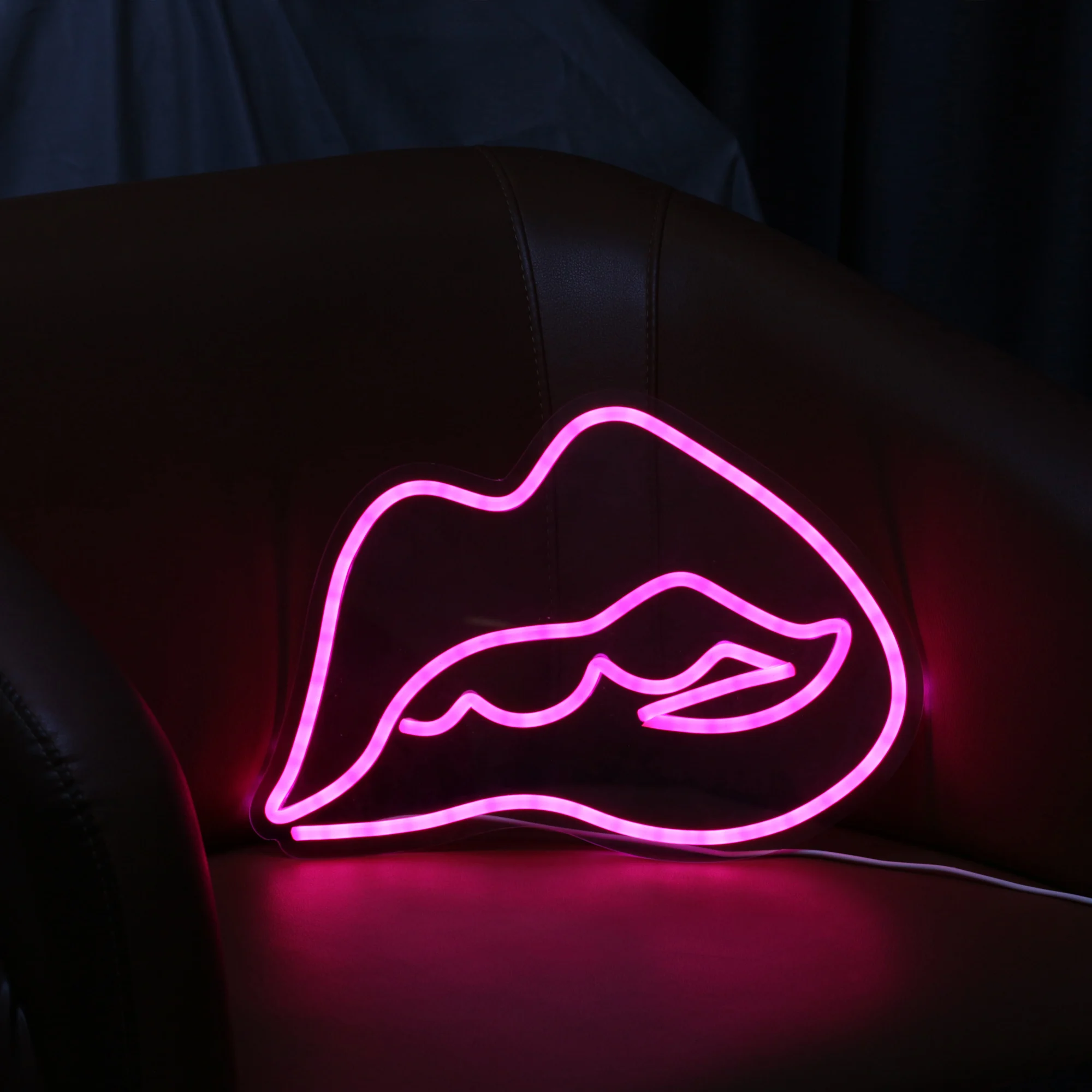 Custom neon monochrome/seven-color dazzling RGB lighting Lips Sign For Birthday Gifting Wall Bar Restaurant Wedding Decoration
