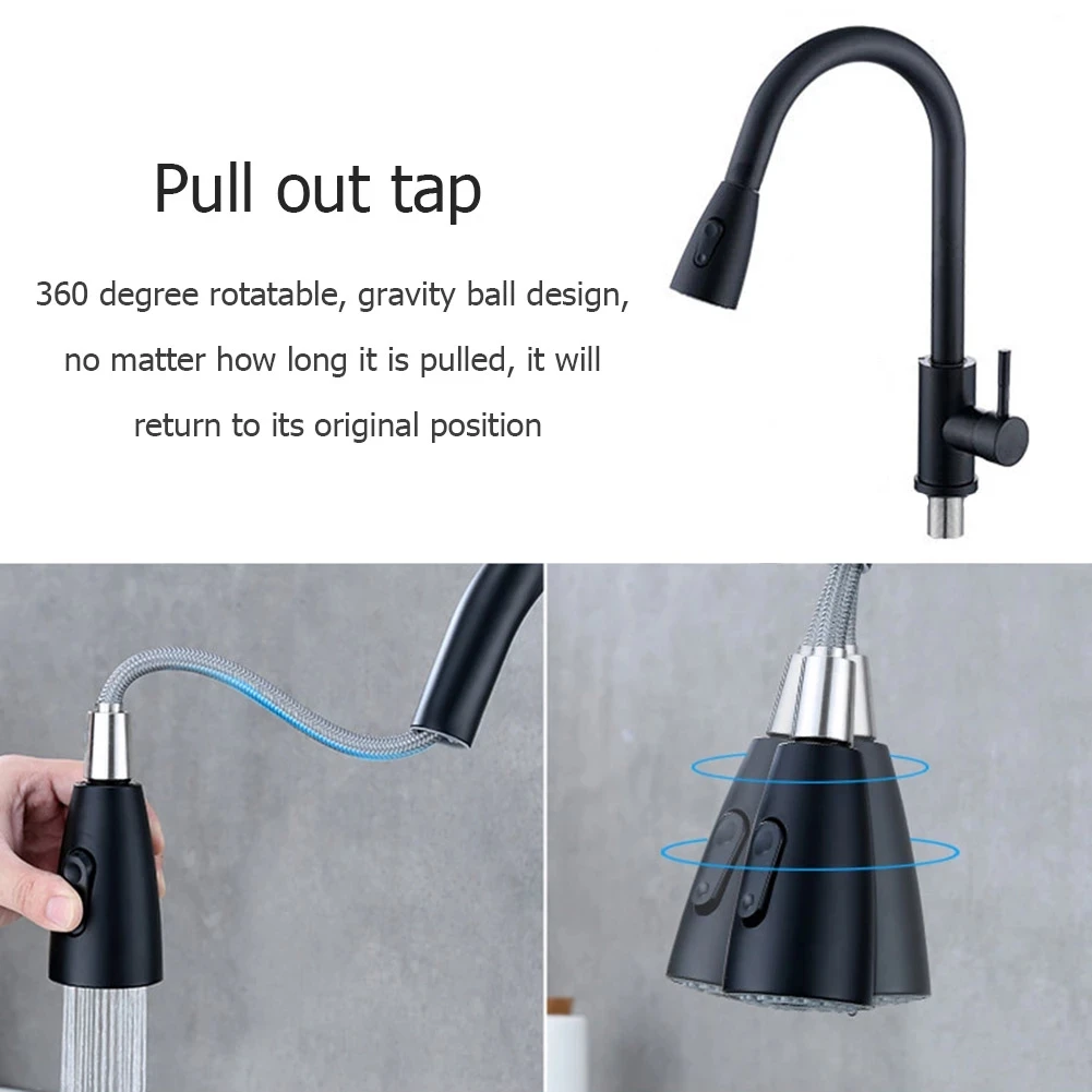 

Kitchen Faucet Deck Mounted Mixer Tap 360 Degree Rotation Stream Sprayer Nozzle Kitchen Sink Taps Shower Faucet Stream Sprayer