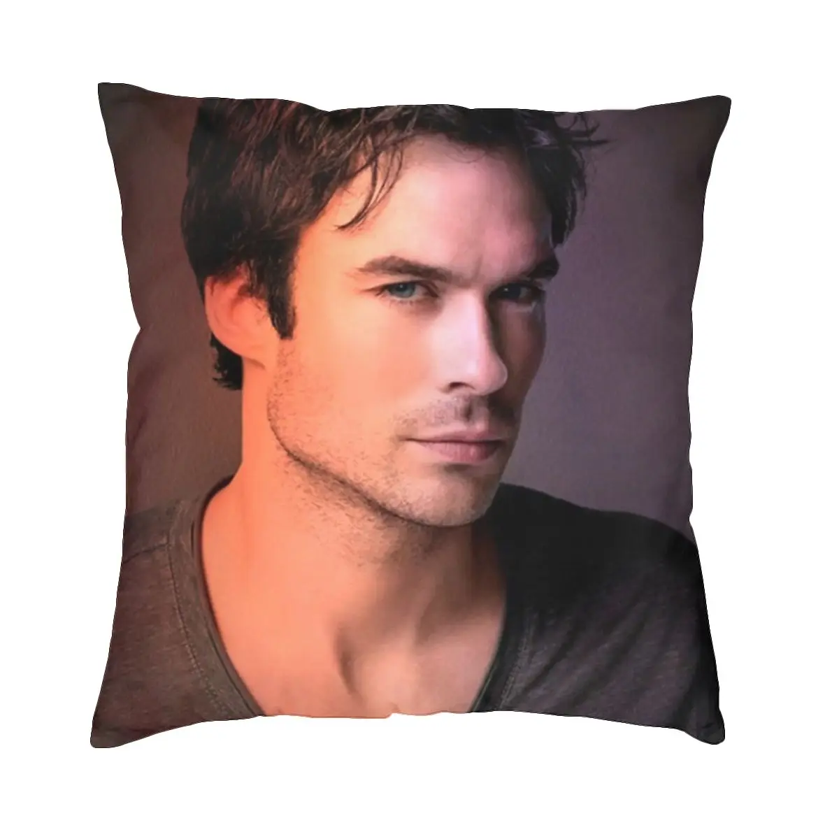 

Ian Somerhalder Pillowcase Printed Polyester Cushion Cover Decorations Pillow Case Cover Living Room Zippered 40X40cm