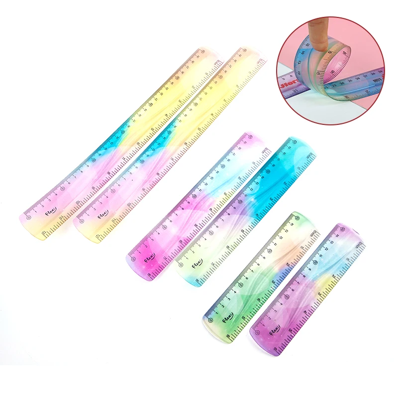 

Colourful Student Flexible Ruler Inch Metric For School Supplies 30cm/12Inch 20cm/8Inch 15cm/6Inch