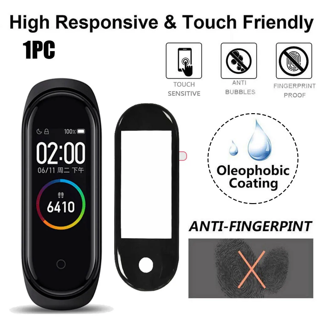 Защита экрана для часов Xiaomi Mi Band 4 закаленное ПЭТ мягкий черный бампер прозрачная
