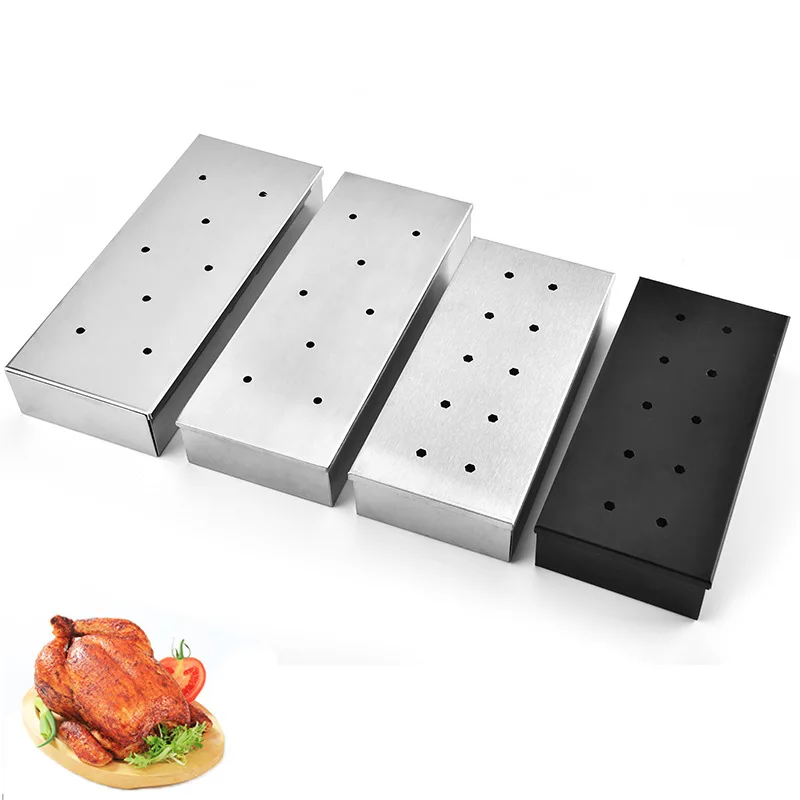 Барбекю коробка из нержавеющей стали дым барбекю выпечки бекон опилки