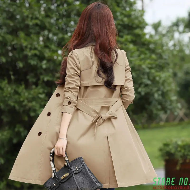 

Spring Autumn Trench Coat Slim Single Breasted Trench Coat Woman Trench Coat Long Women Windbreakers Plus Size Overcoat Femmino