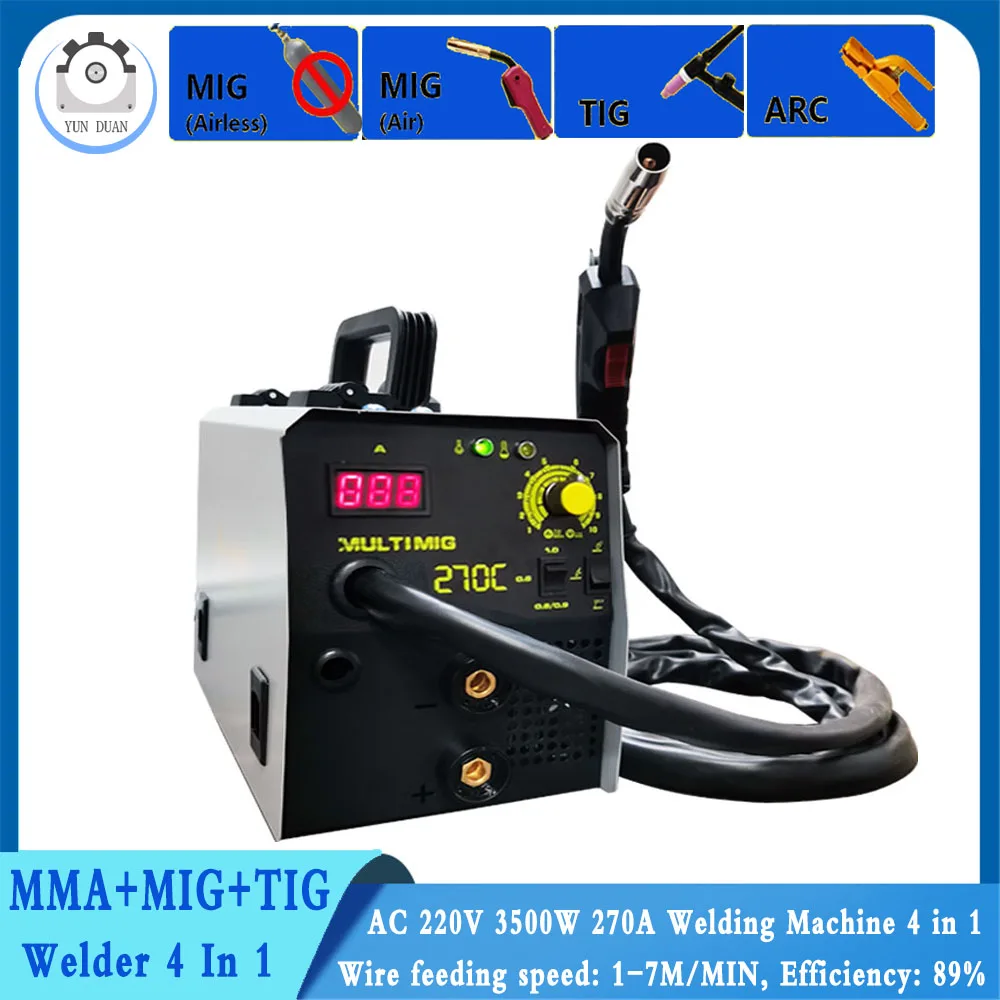 270A портативный сварочный аппарат 4 в 1 IGBT инвертор Synergic TIG MMA MIG газовый