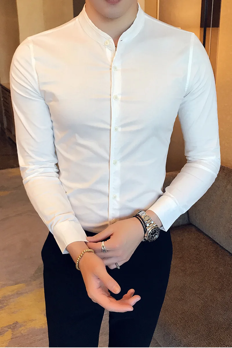 Размер США нежные мужчины Англия Стиль Slim Fit с длинным рукавом мятно Зеленая