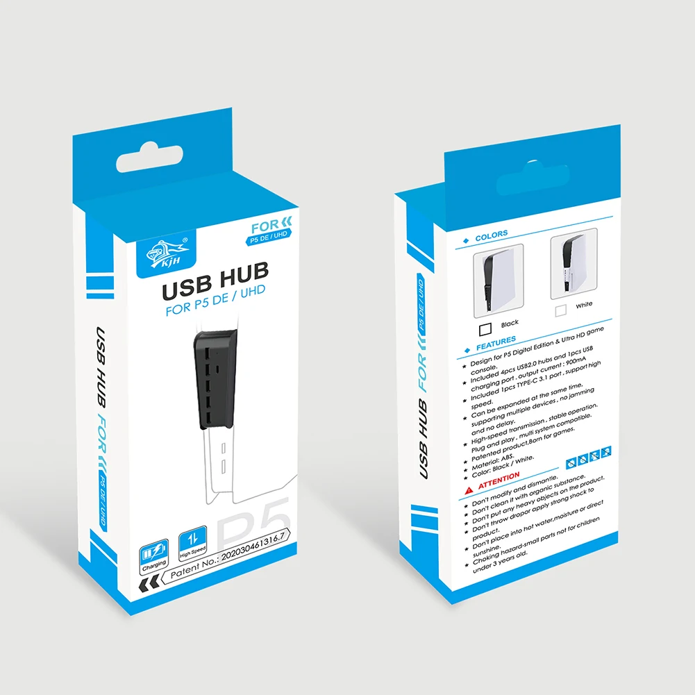 

For PS5 USB Hub 6 in 1 USB Splitter Expander Hub Adapter with 5 USB and 1 USB C Ports for PlayStation 5 Digital Edition Console