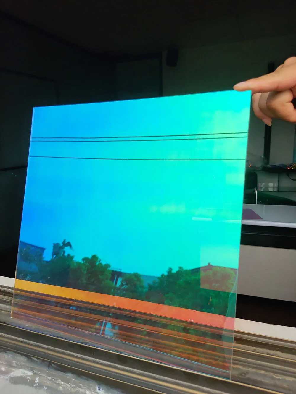 Голографическая оконная пленка Sunice с эффектом радуги украшение из