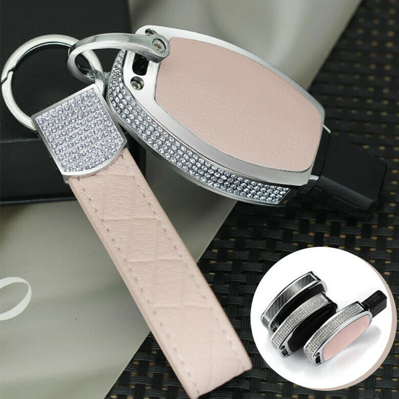 New Diamond Key Case With Leather Chain For Mercedes-Benz GLA C-Class GLC C200L | Автомобили и мотоциклы