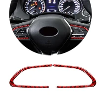 carbon fiber for infiniti q50 q60 2014 2019 decor steering wheel button cover red trim new