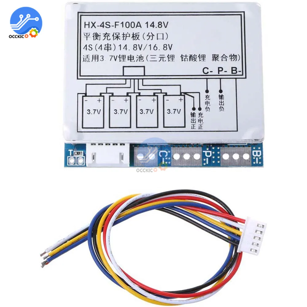 Защитная панель BMS 4S 100 А 12 8 В 14 в профессиональный эквалайзер Lifepo4 для литиевой