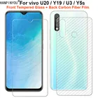 1 комплект = мягкая задняя пленка из углеродного волокна для vivo U20 Y19 U3 Y5s, наклейка + ультратонкое закаленное стекло, передняя защита экрана