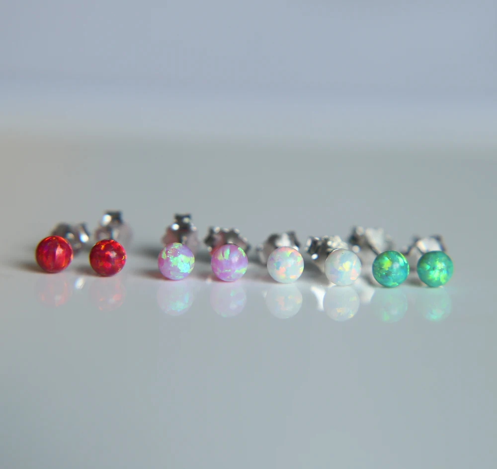 2017 брендовые Серьги с огненным опалом 4 мм серьги гвоздики натуральным