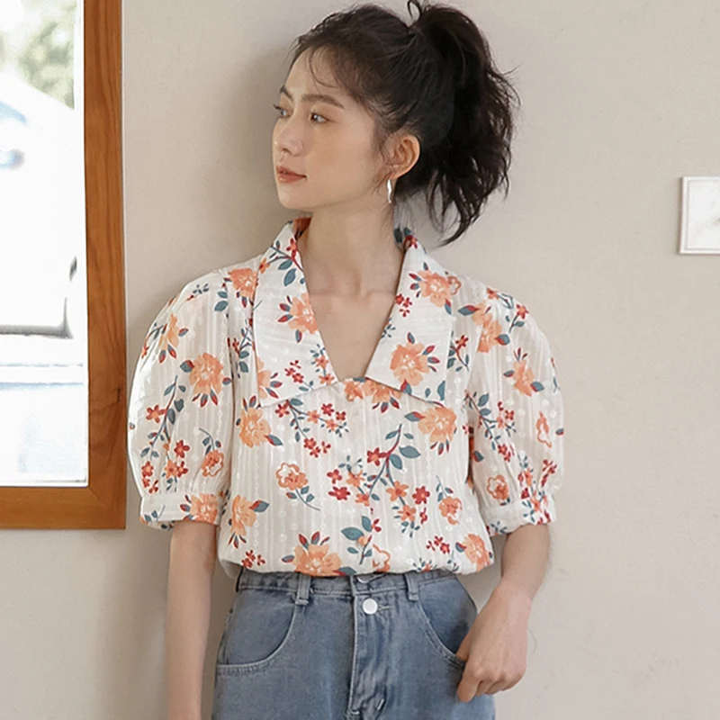 

BETHQUENOY Summer Chiffon Ladies Tops Women Oversized Shirts 2021 Vintage Chemisier Femme Plus Size Blouses Blusas Camisas Mujer