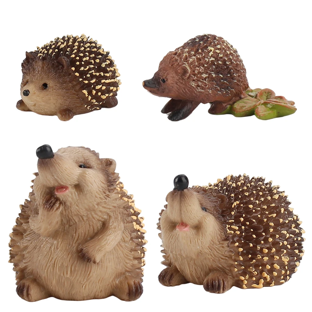 

Kids Children 4PCS Plastic Simulation Wildlife Animals Hedgehog Models Collection Children Educational Toys