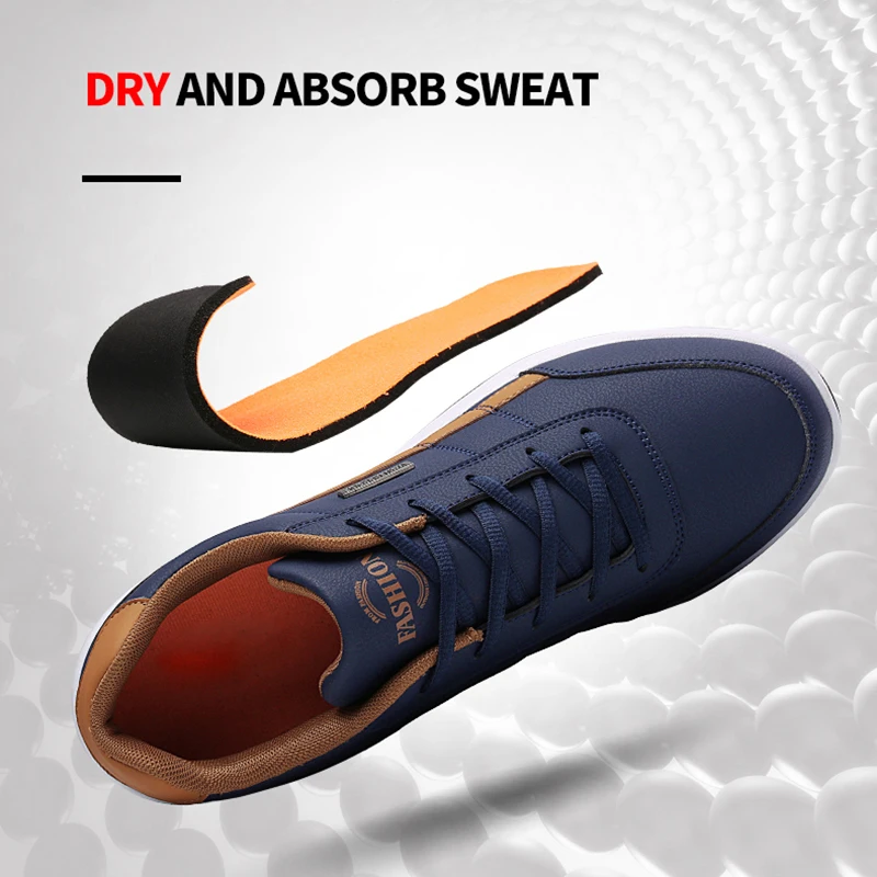 Leather Waterproof Men's And Women's Sports Shoes Trend Casual  Sports Running Walking Breathable Leisure Non-slip Sports Shoes