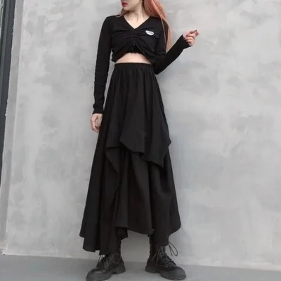 Женская Асимметричная юбка с эластичной резинкой на талии весну и лето 2020 |