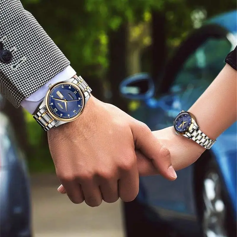 

NIBOSI Top Luxury Japan Move Automatic Mechanical Lovers Wrist Watches Men Women Steel Date Couple Watch Clock Relogio Masculino