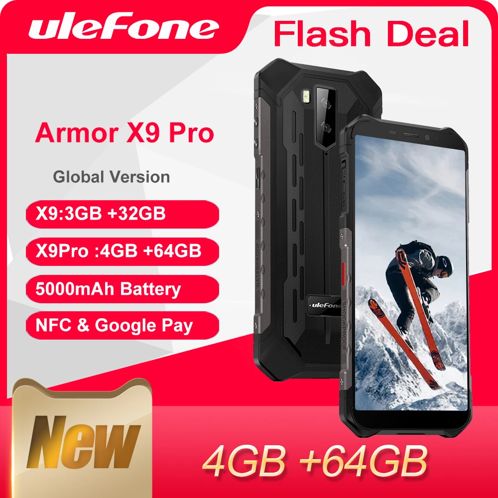 Ulefone Armor X9 Pro Rugged Smartphone Android 11 4GB 64GB 4G LTE 5000mAh  Waterproof Mobile Phone Octa-core NFC IP68 Cell Phone