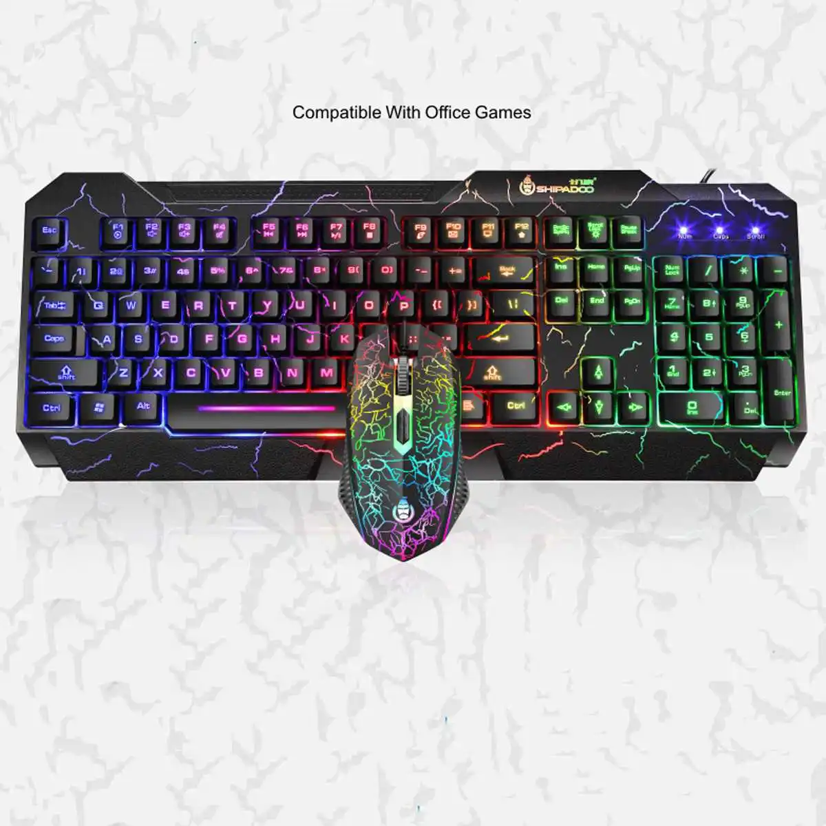 

104keys Keyboard And Mouse Gaming Luminous Mouse Keyboard USB Wired Waterproof Multi-Media LED Mouse And Keyboard Combo