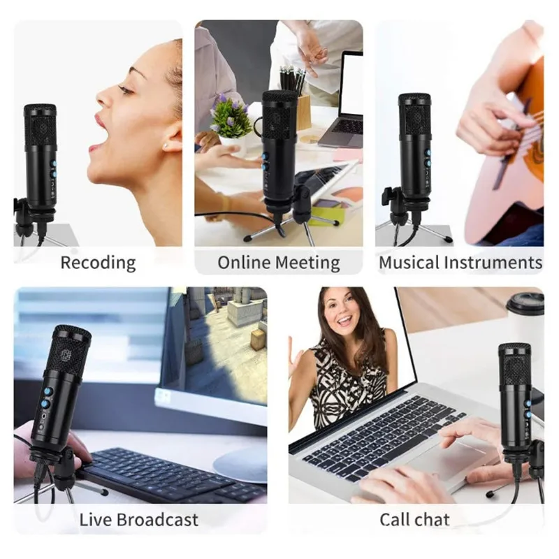 Профессиональный конденсаторный Студийный микрофон для записи голоса 192 кГц/24