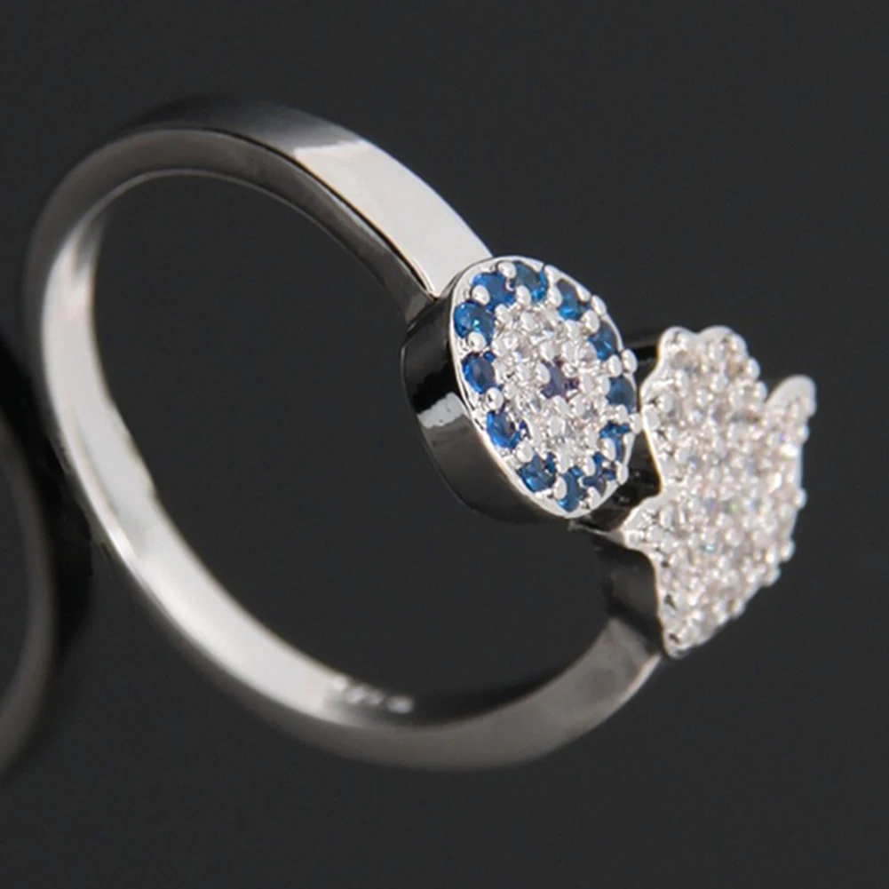 Горячие Женщины Открытый регулируемый модный цветок Хамса рука горный хрусталь