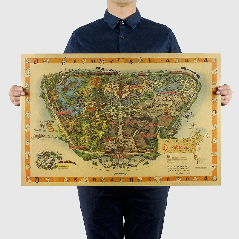 Одежда с ручной росписью/Dsneyland парк развлечений карта/крафт Бумага наклейки на