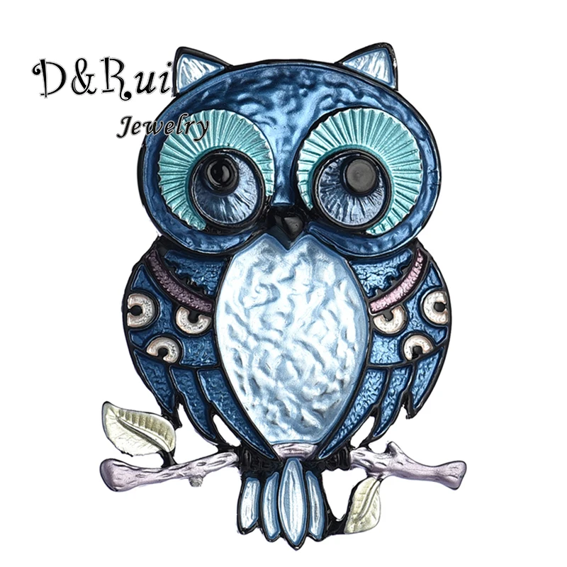 

2021 Decorative Garment Jewelry Animal Owl Brooch 4 Colors Available Enamel Pins for Women Coat Accessories Kids Gift Brooches