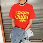 Футболка Fashionshow-JF Lollipop Chupa Chups, женская футболка Tumblr, милый уличный стиль, графическая футболка, хипстеры, Повседневная Свободная Красная футболка
