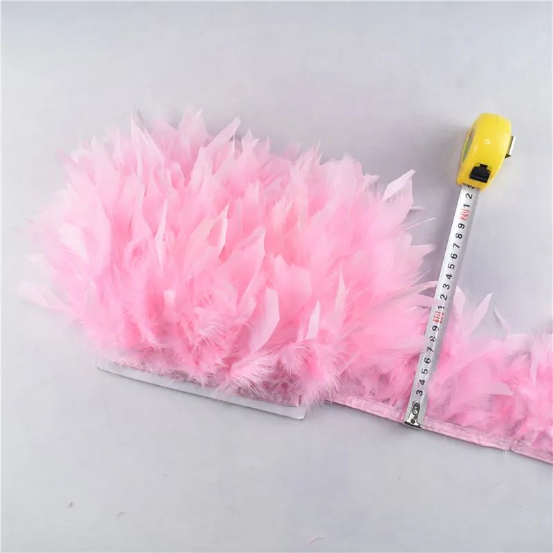 Pink 10 м/лот, индейка, перо, бахрома, отделка 4-6 дюймов, марабу, перья, отделка юбки, платье, отделка, ленты, перья для рукоделия - Цвет: Pink