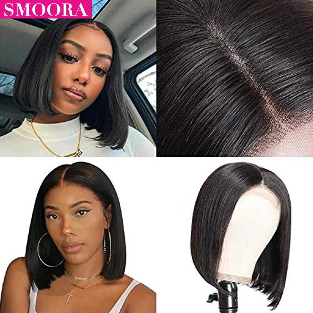 

Bob Wig Short Brazilian Bone Straight Cheap Human Hair Wigs For Women Black Wig 5x1 T Part Lace Bob Human Hair Wig Pre Plucked