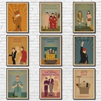 wes anderson movie poster kraftpaper minimalist movie poster art painting abstract fancy wall sticker for coffee house bar