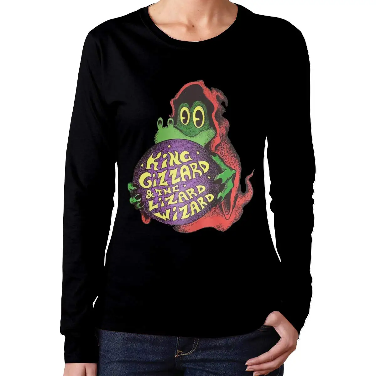 Women King Gizzard and Lizard Wizard Long Sleeve TFGHFG Shirts |