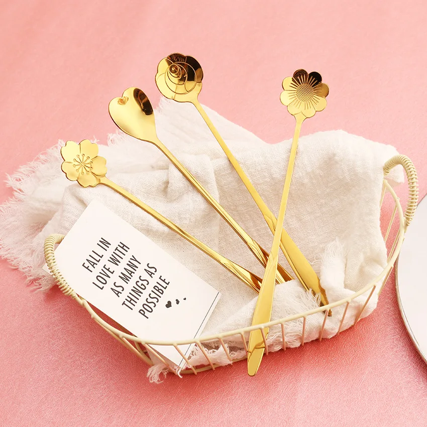 Ложка Sakura креативная ложка для льда из нержавеющей стали длинная кофейная кружка