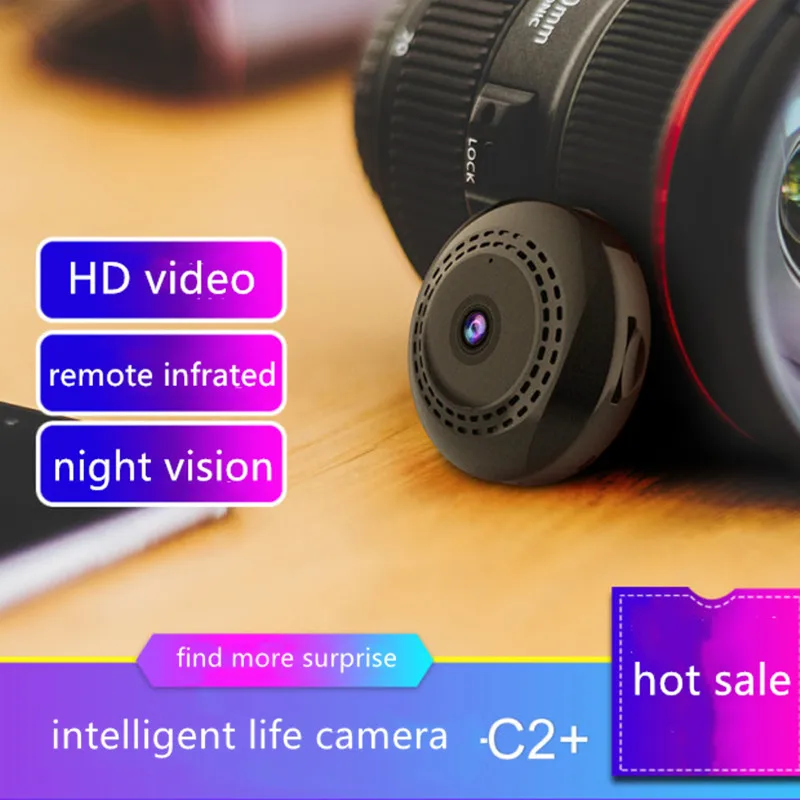 Мини видеокамера C2 + мини камера удаленного наблюдения Wi Fi ip с датчиком
