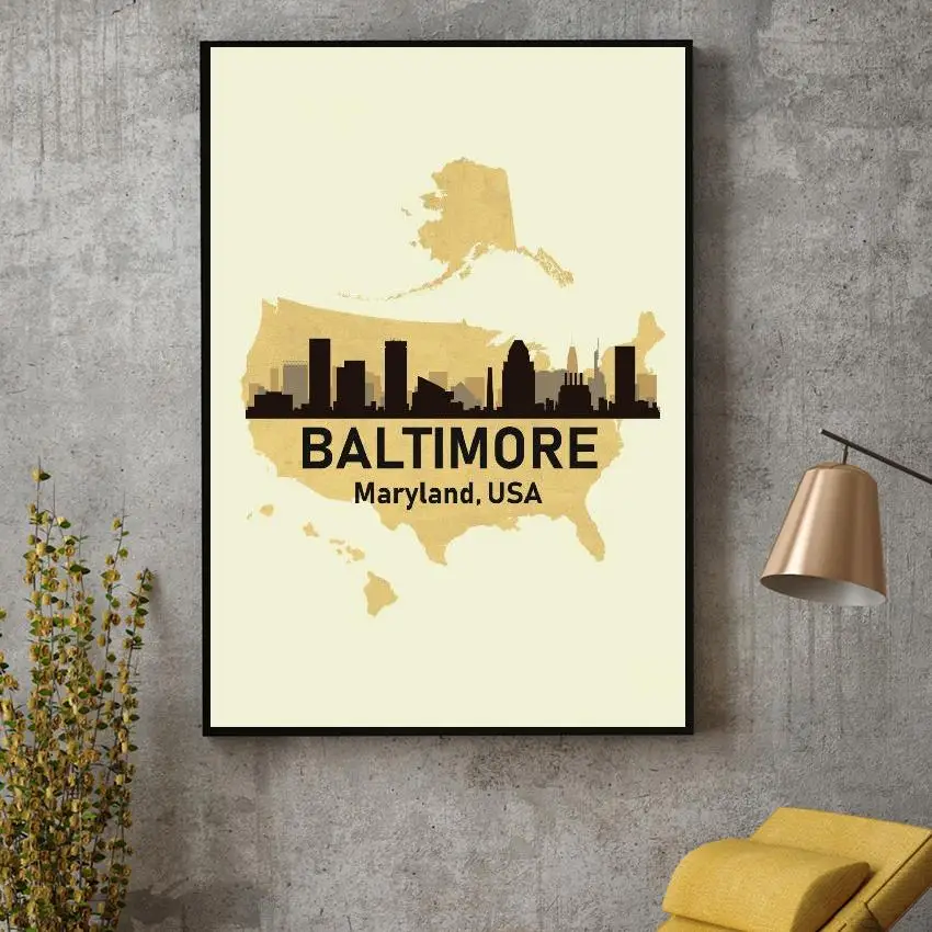 

Baltimore USA Canvas Painting Wall Art Pictures Prints Home Decor Wall Poster Decoration for living Room
